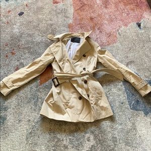 XS Zara Basic Trench Jacket Tan